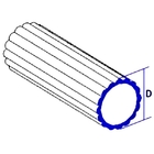 Los perfiles de aluminio estriados sacados del tubo muelen el tubo del calor del diámetro del final 54m m