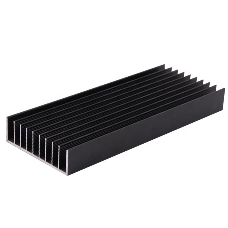 El negro anodizó perfiles de aluminio rectangulares del disipador de calor del CNC